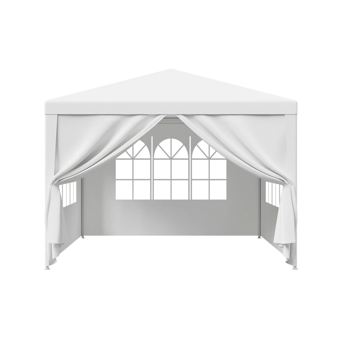 10 x 10' White Gazebo Canopy with 4 Removable Sidewalls Z50494