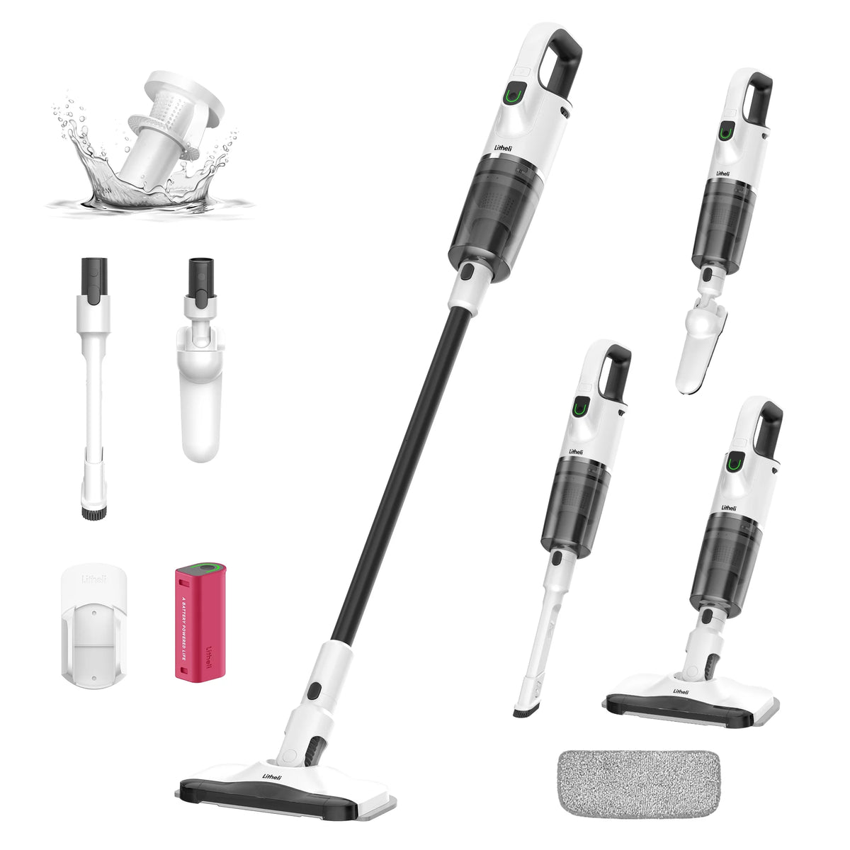 Cordless Vacuum Cleaner with 4Ah Battery White Y794009