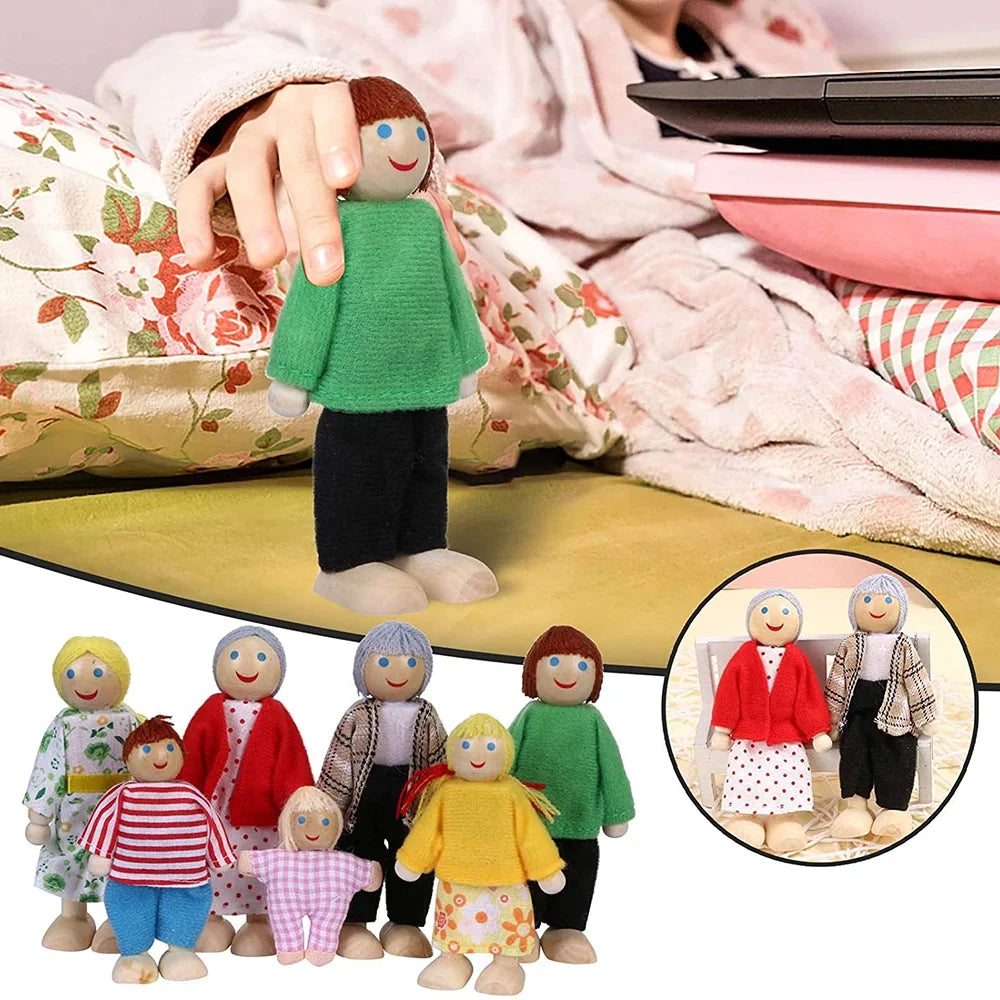 7pcs Wooden Doll Family Educational Toys G734465