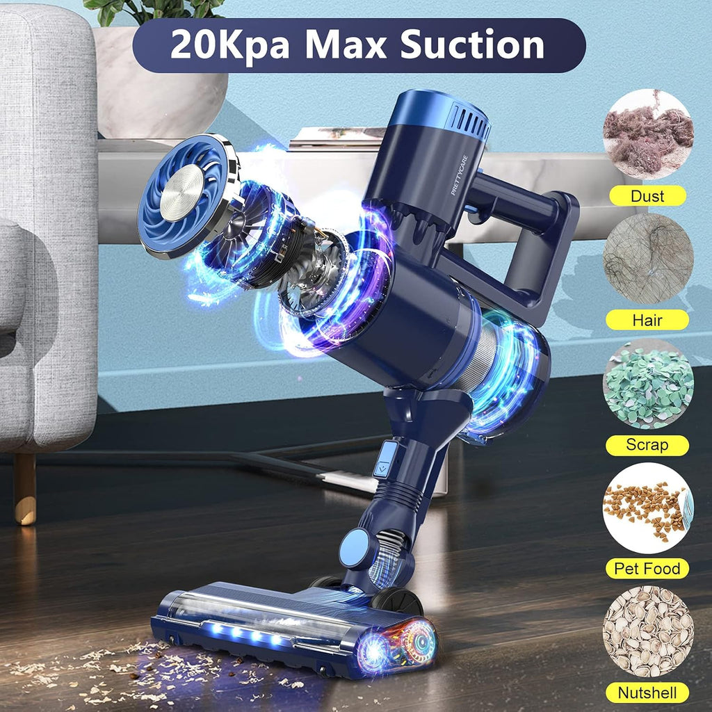 Cordless Stick Vacuum Cleaner with LED Touch Display, 20KPA, 2600mAh Detachable Battery, 4 in 1 Lightweight Rechargeable Handheld F777316