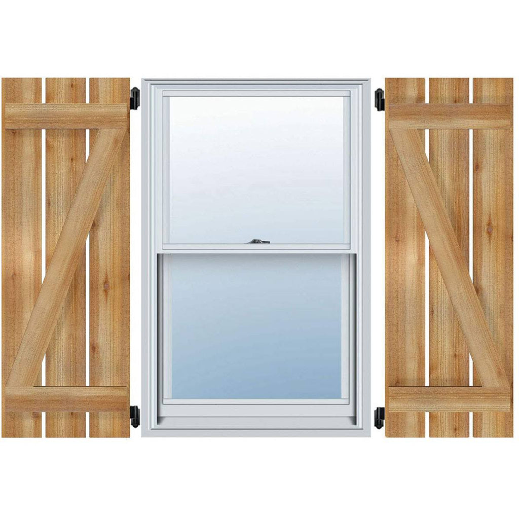 Rough Sawn Western Red Cedar Board-n-Batten Shutters X392849