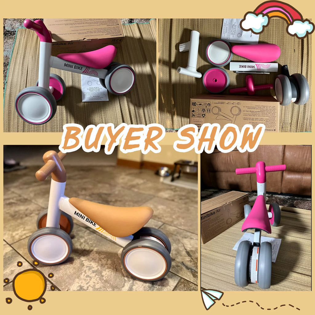 White 4 Wheels Baby Balance Bike Z637