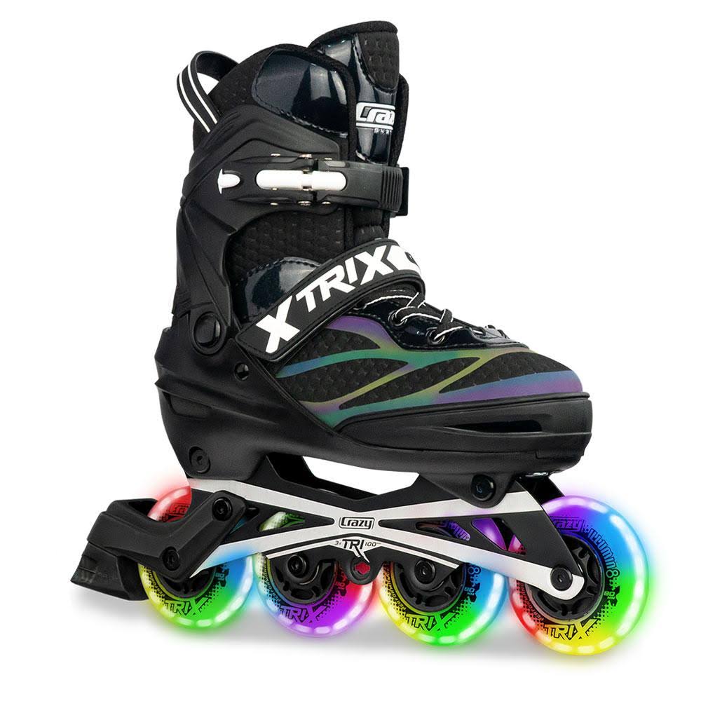 Adjustable Inline Skates Medium Black 4 Wheels A9018