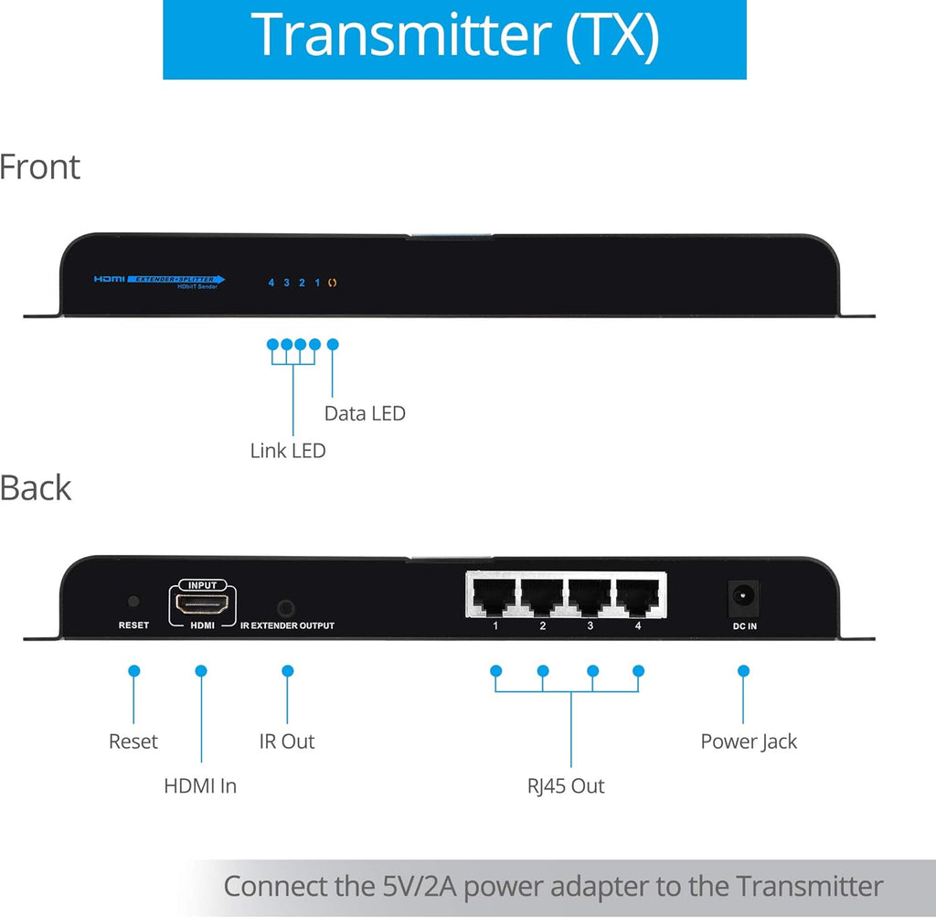 1080p 1x4 HDMI Extender Splitter Balun C38501