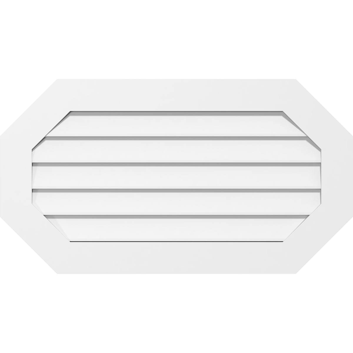 PVC Horizontal Elongated Octagon Gable Vent J58381