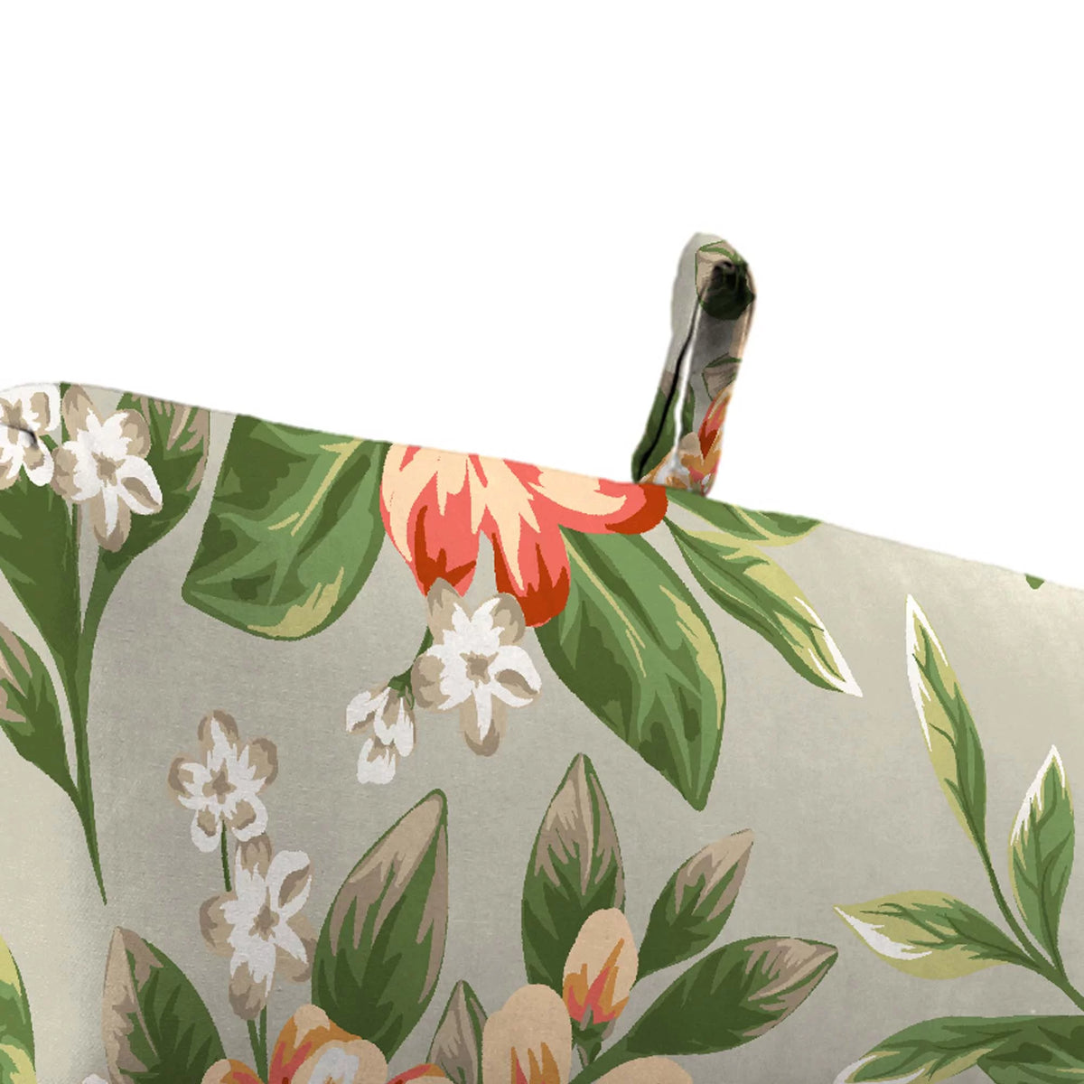 Grey Floral Rectangular Outdoor Chair Cushion with Ties Z912027