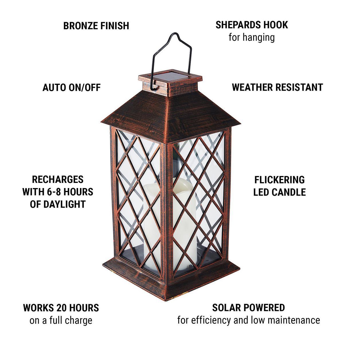 11 in. Solar LED Lantern R2315