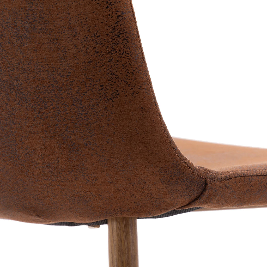 Set of 4 Faux Leather Dining Chairs with Metal Legs B87208