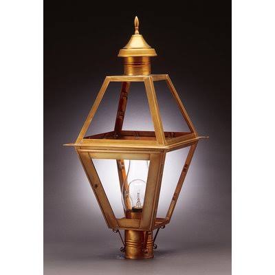 Antique Brass 1-Light Lantern Head with Frosted Shade L151