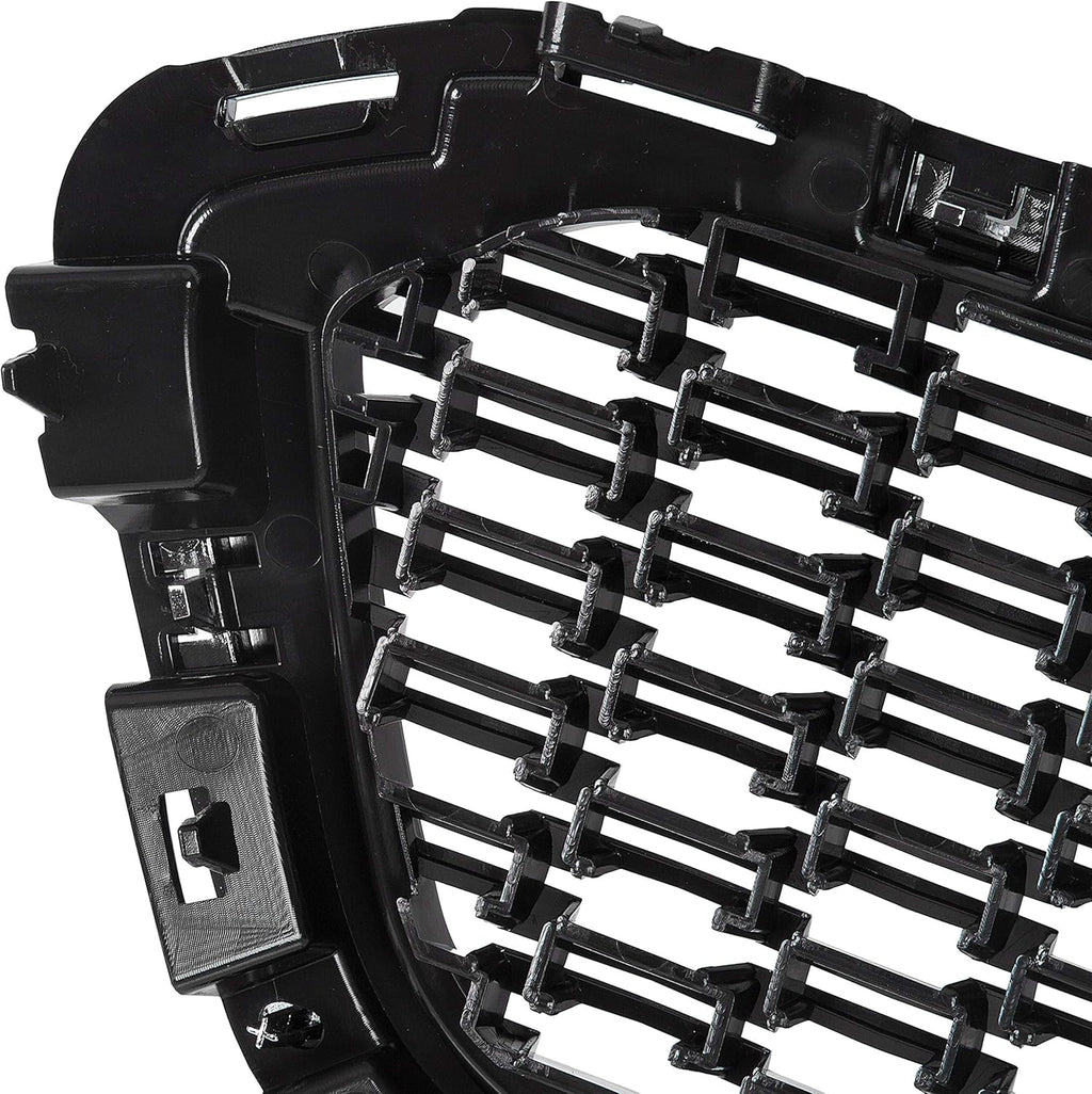 Front Center Grille With Chrome Molding Black Plastic Pack of 2 K887952