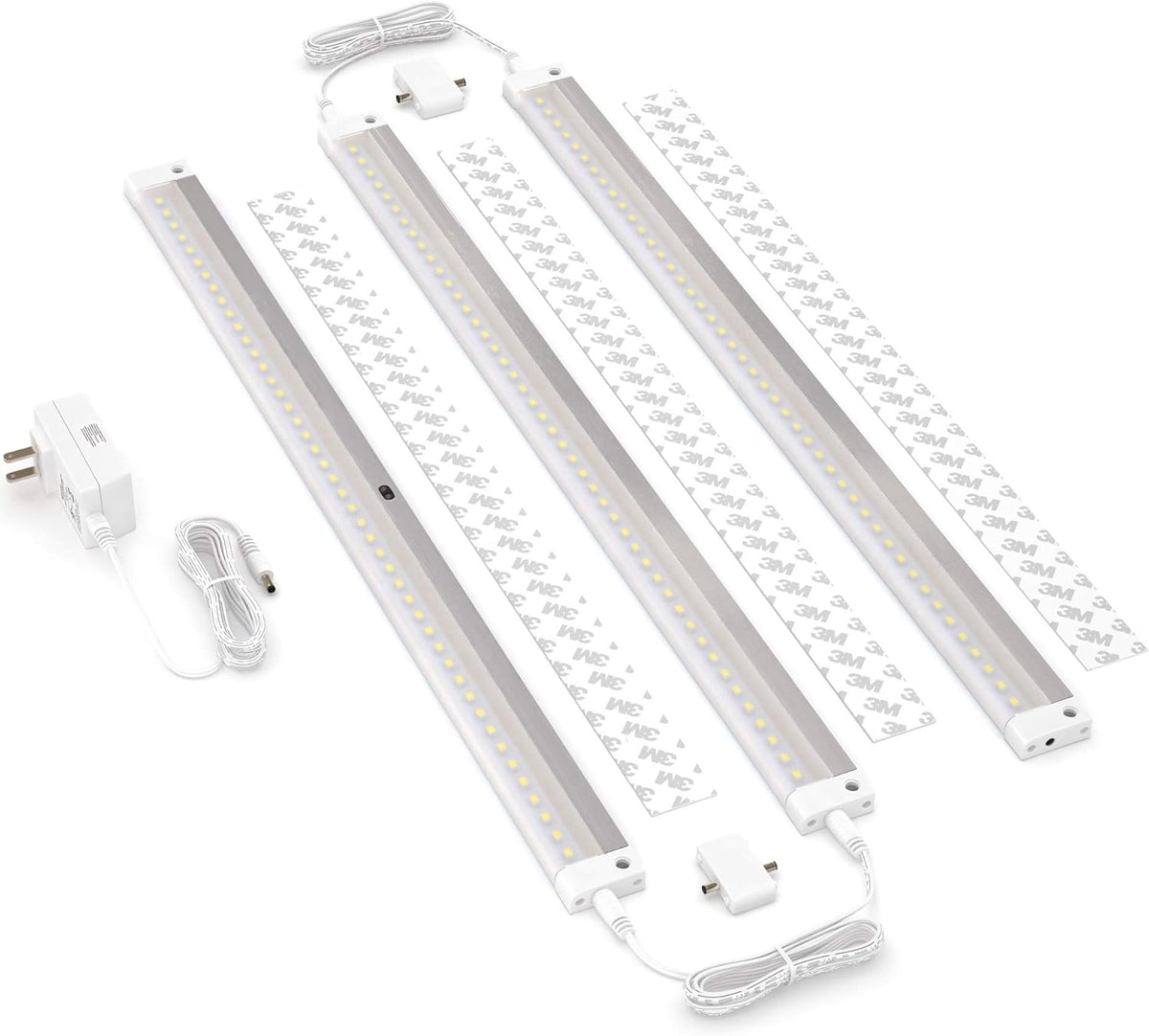 White Finish 3 Extra Long 20 inch Panels LED Dimmable Under Cabinet Lighting Kit T14857