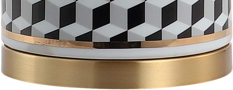 Black/White Ceramic/Metal LED Table Lamp S197226