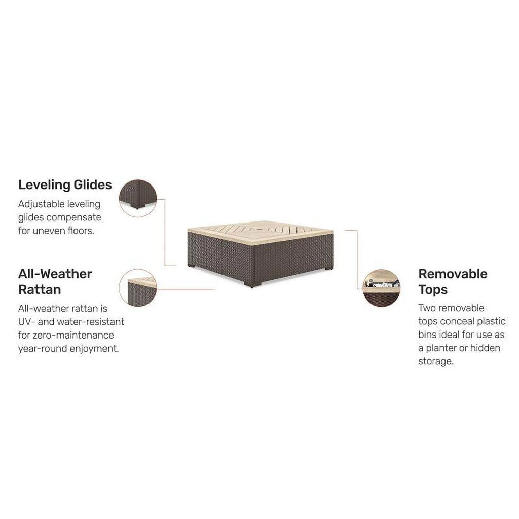 Brown Rattan Outdoor Coffee Table Q21880