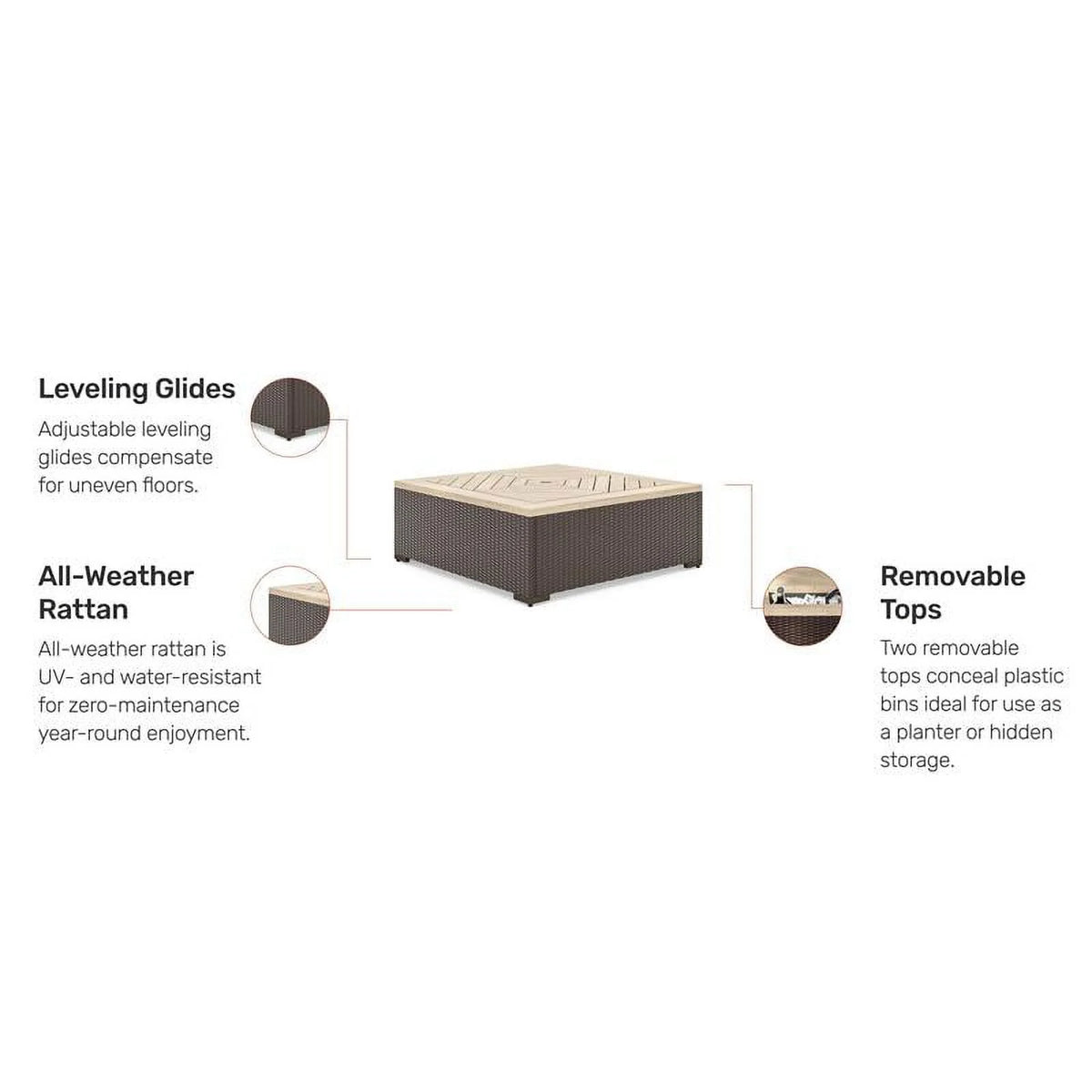 Brown Rattan Outdoor Coffee Table Q21880