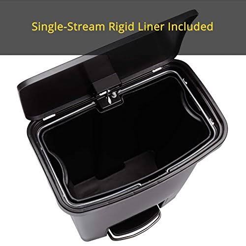 Blk 8 gal Stainless Steel Step-On Container Z567