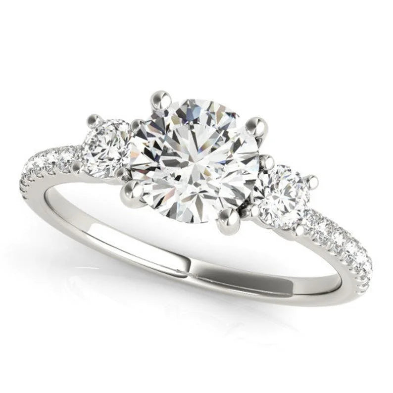 950 Platinum Solitaire Round Moissanite Engagement Ring M103869