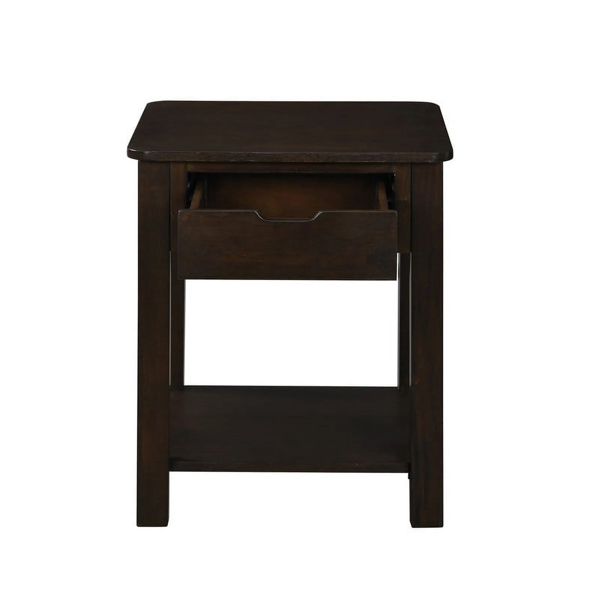 Dark Brown Engineered Wood End Table with Drawer N45568