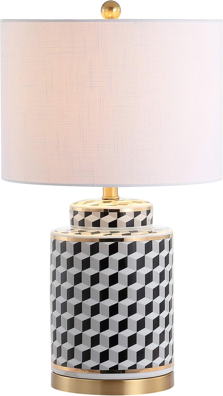 Black/White Ceramic/Metal LED Table Lamp S197226