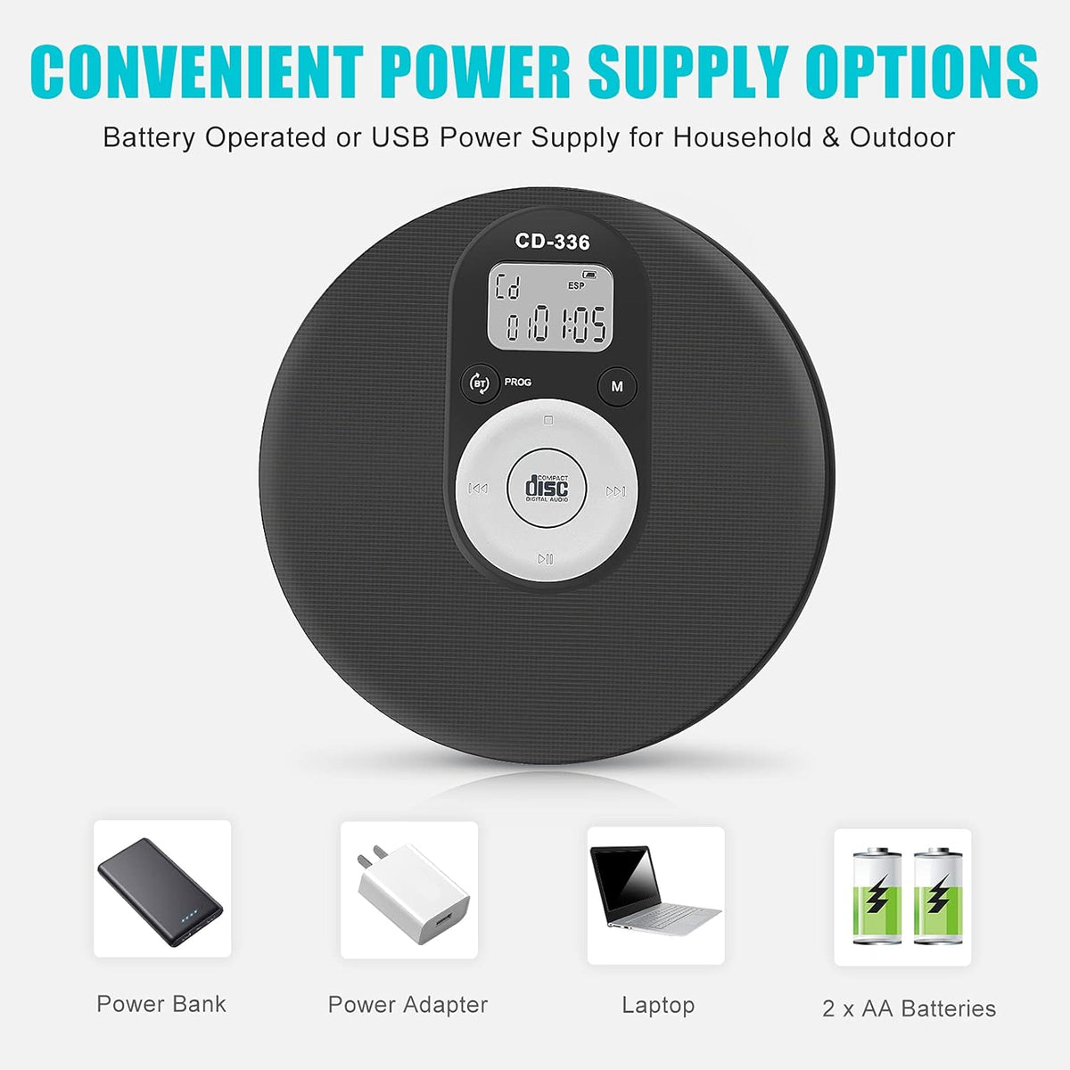 Portable CD Player with Bluetooth, Pack of 2 I71156