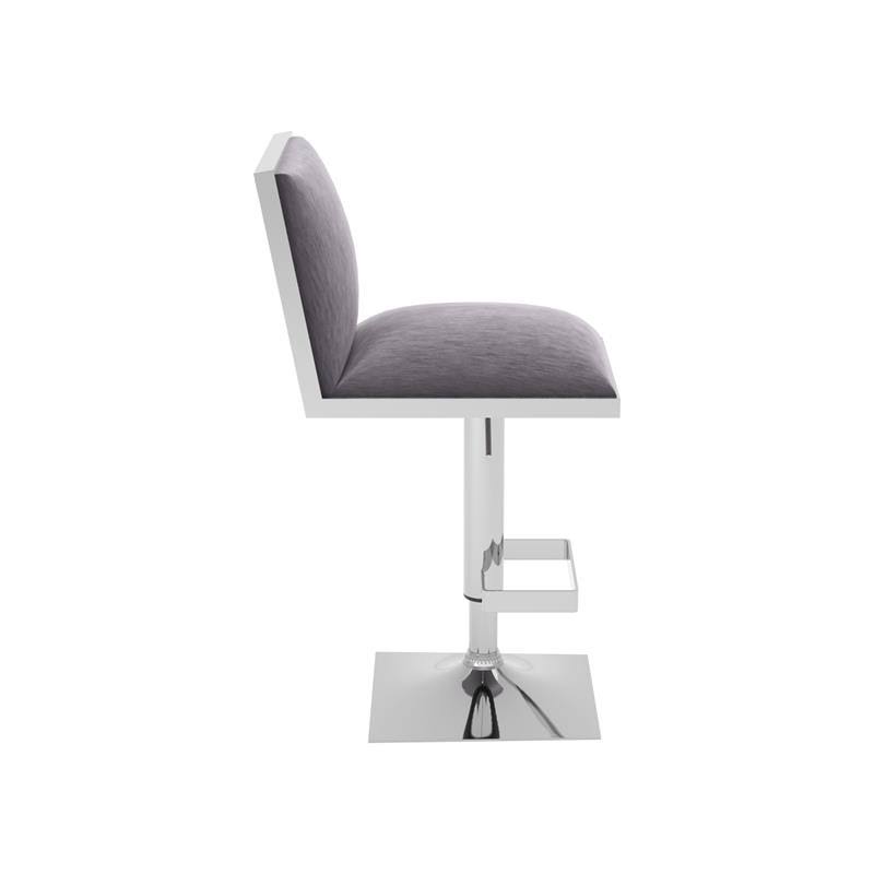 Gray Fabric Swivel Bar Stool with Metal Base C818385