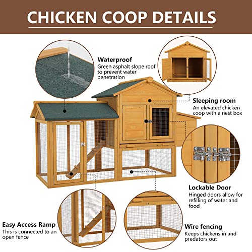 66 Inch Wood Chicken Coop L3531