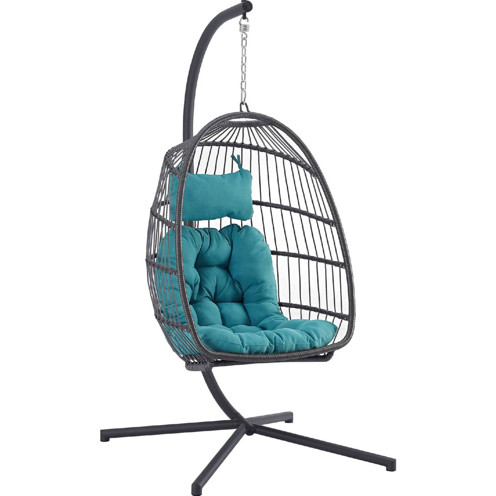 Grey Teal Swing Egg Chair with Stand B2093