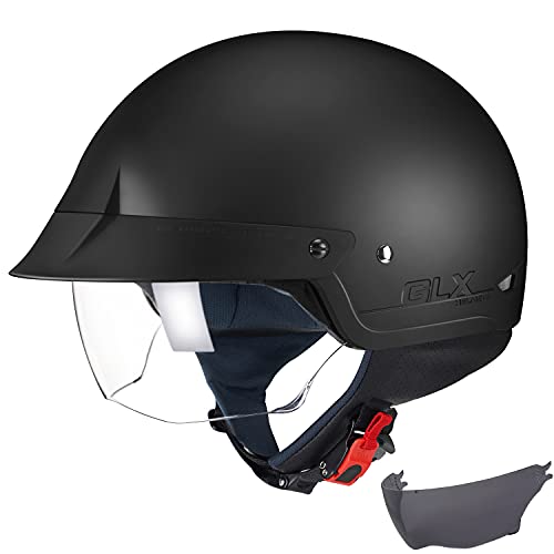 Matte Black Open Face Motorcycle Helmet U568775