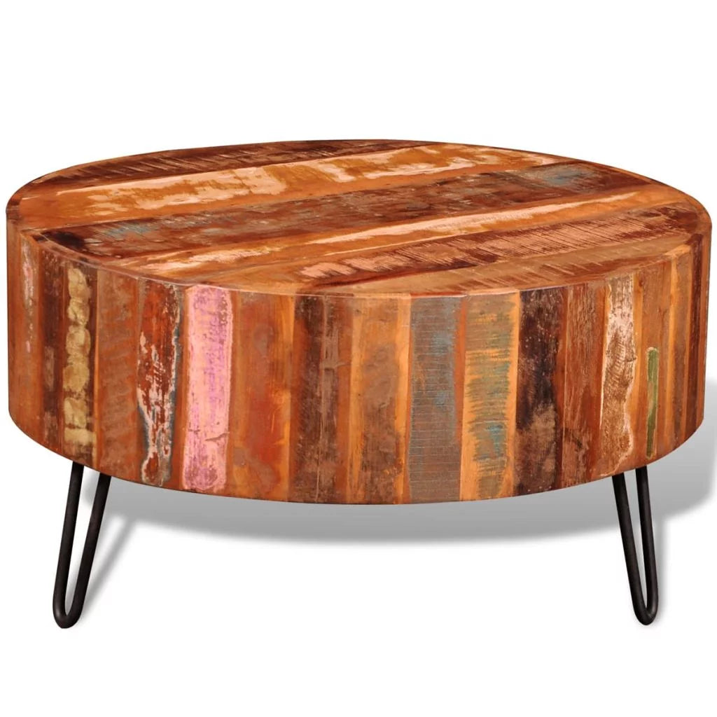 Solid Reclaimed Wood Round Coffee Table J843913