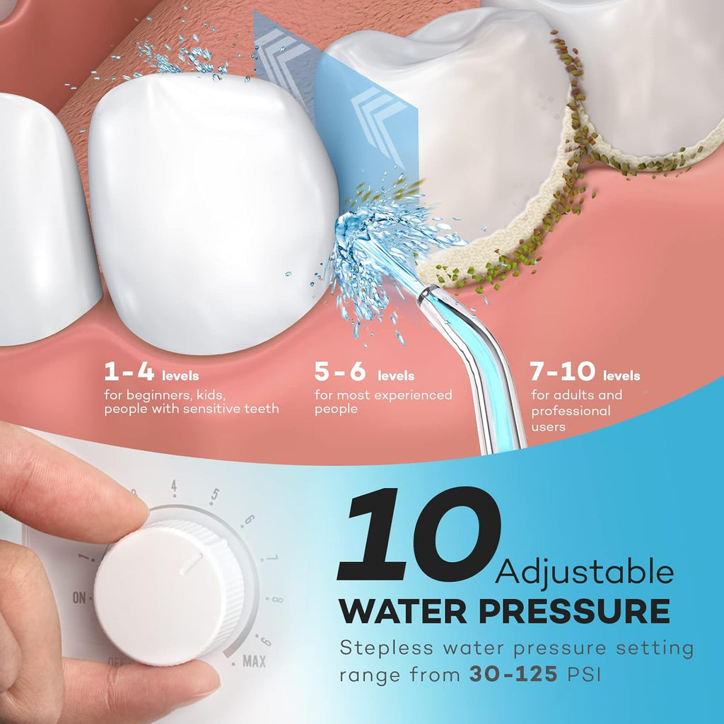 600ML Dental Oral Irrigator with 7 Jet Tips, Pack of 2 U6479