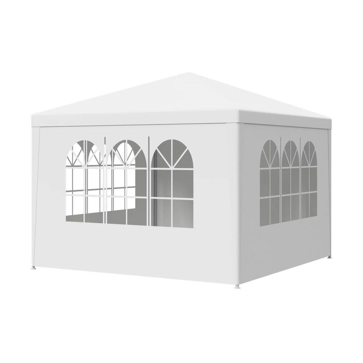 10 x 10' White Gazebo Canopy with 4 Removable Sidewalls Z50494