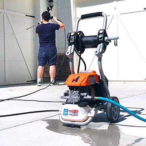 2200 PSI 1.2 GPM Cold Water Electric Pressure Washer with Hose Reel and Turbo Nozzle J7323