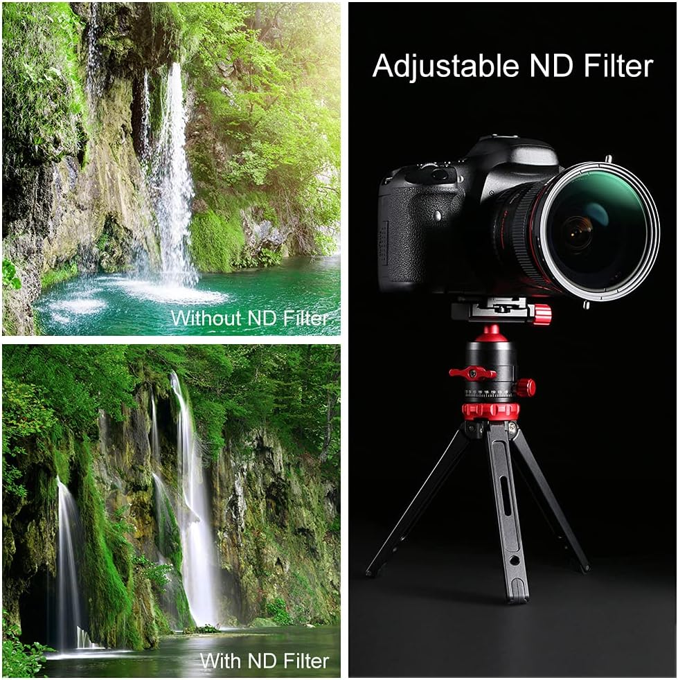52mm Variable Fader ND2-ND32 ND Filter and CPL Circular Polarizing Filter 2 in 1 Pack of 2 F8065