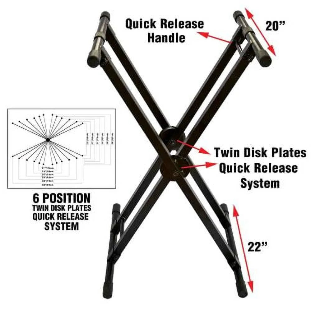 Dual-Locking Keyboard DJ Controller Case Stand S548671