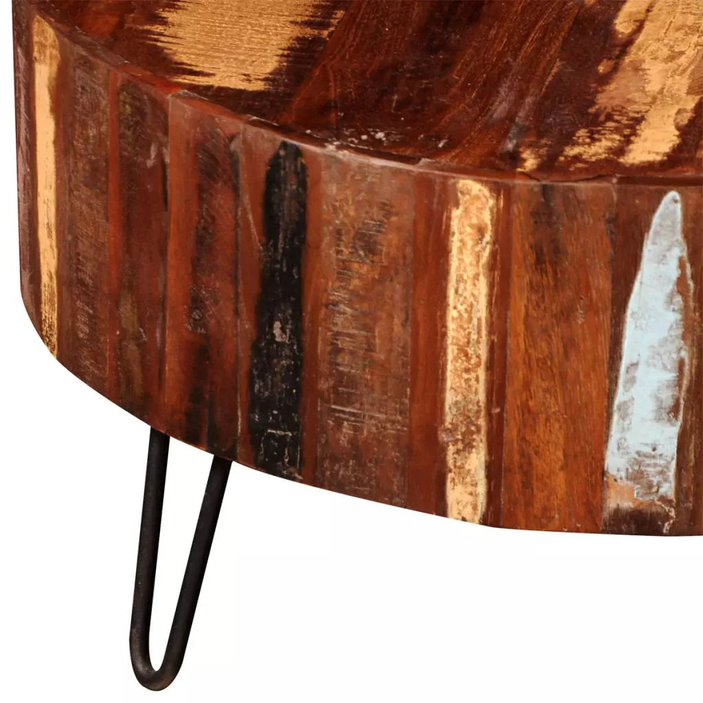 Solid Reclaimed Wood Round Coffee Table J843913