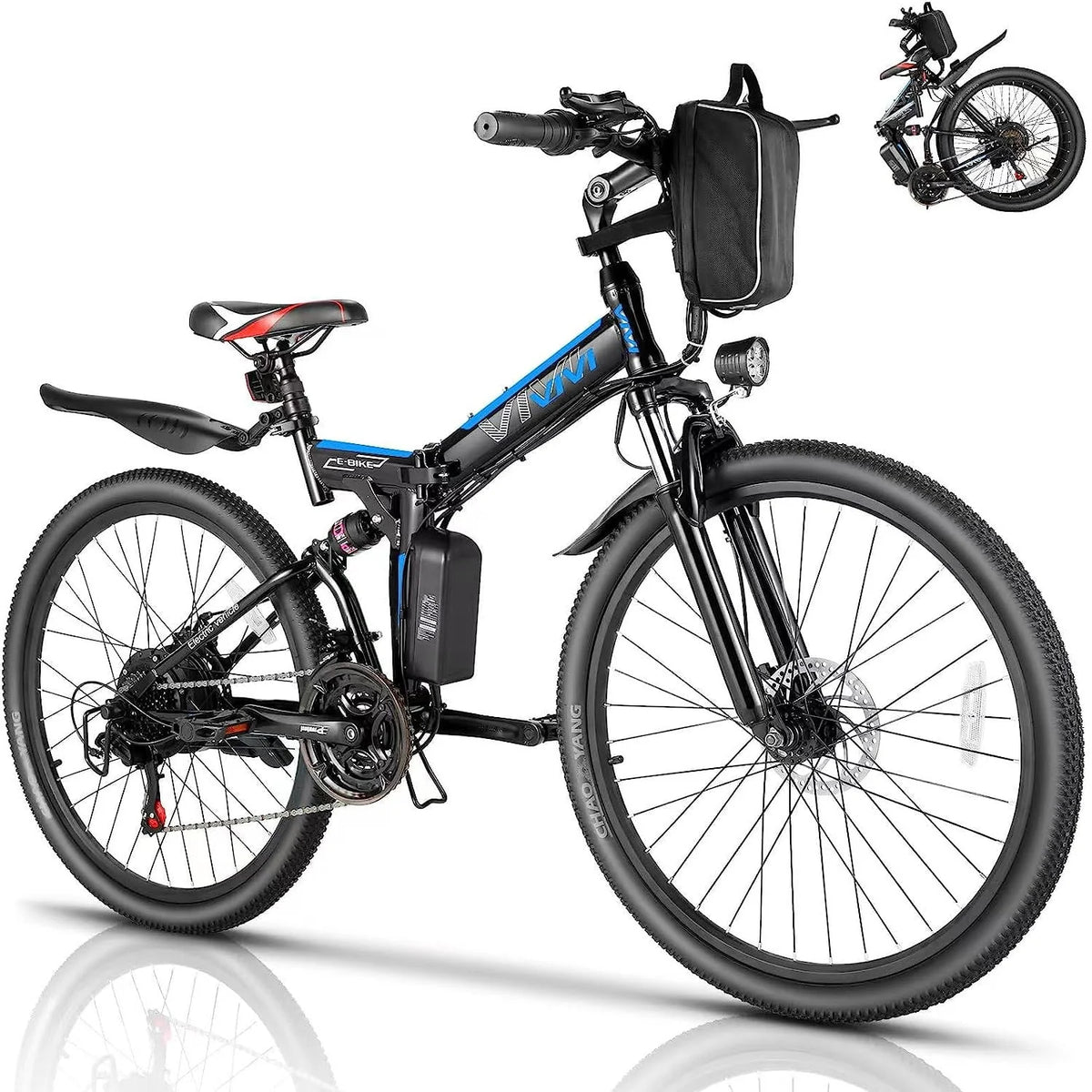 26'' Folding Electric Mountain Bike 500W 21 Speed 48V Removable Battery Z71441