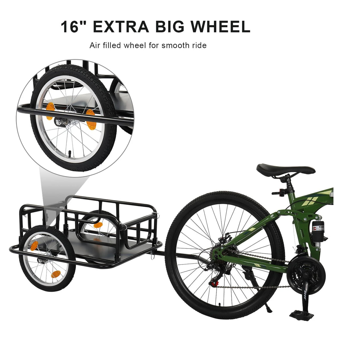 Foldable Bike Cargo Trailer with 16" Wheels C224