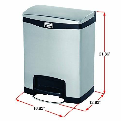 Blk 8 gal Stainless Steel Step-On Container Z567